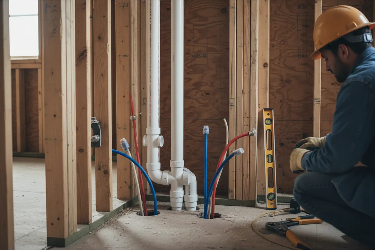 Drain and supply rough-in during Garbage Disposal Repair in Fulton